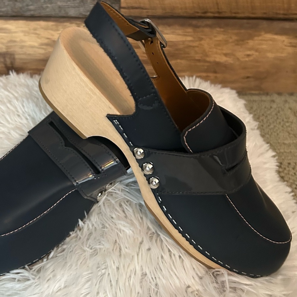 Hunter Leather Clog Sandals /Rare Made in Italy- Women’s Size US 8 - Picture 2 of 8